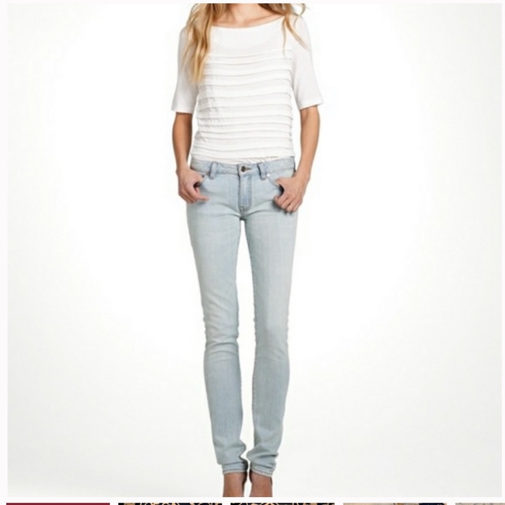 Tory Burch Light Wash Super Skinny Jeans